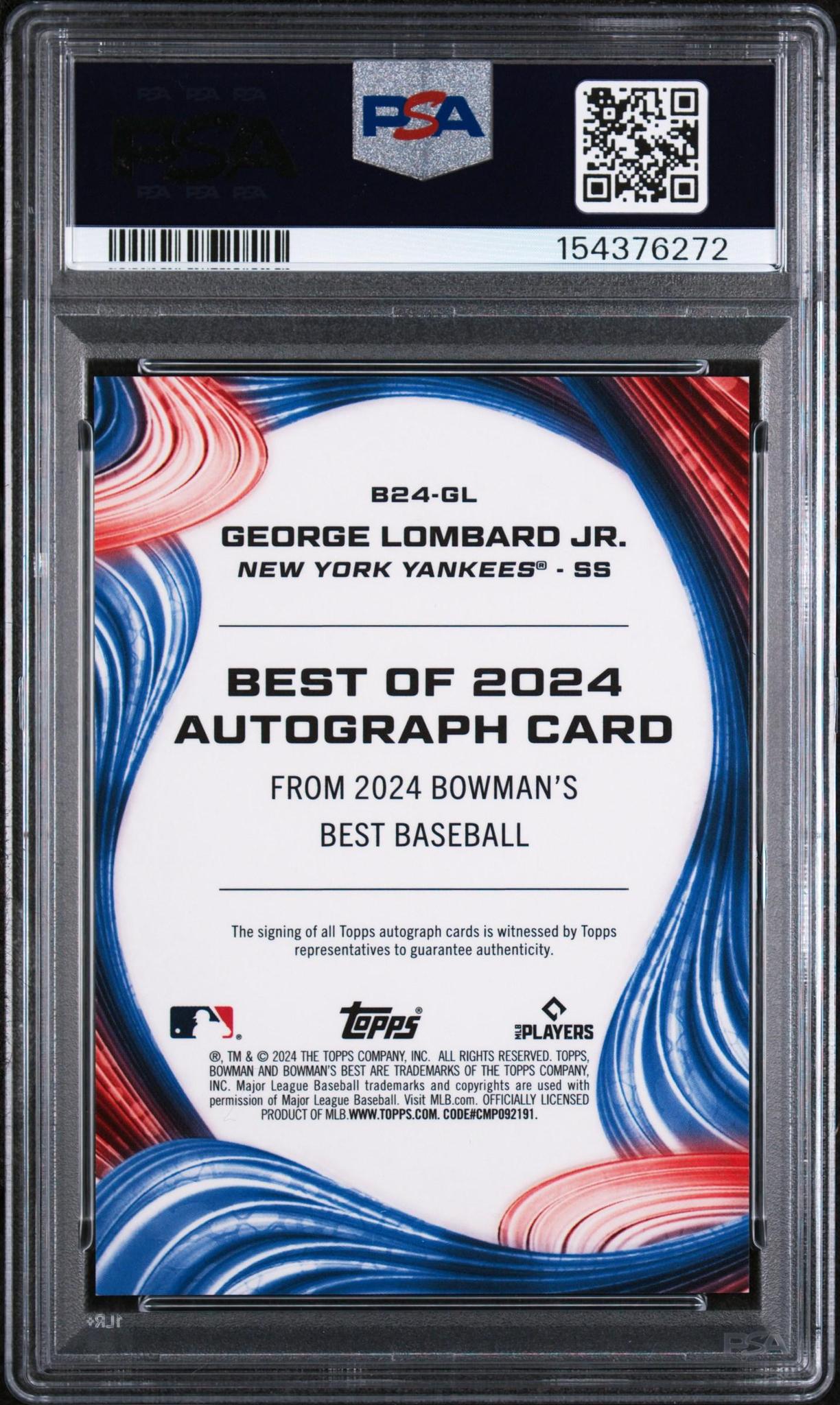 2024 Bowman's Best Best of 2024 Autographs B24GL George Lombard Jr.