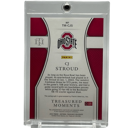 2022 Panini National Treasures Collegiate CJ Stroud #TM-CJS Autograph /99