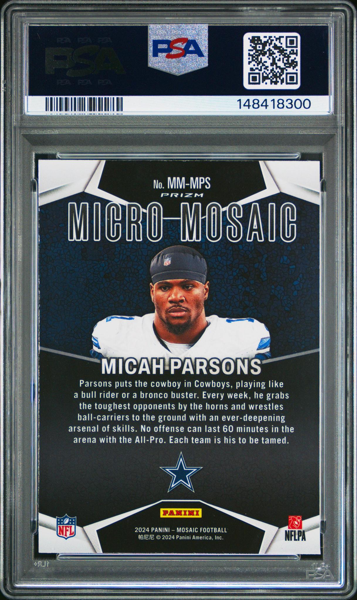 2024 Panini Mosaic Micah Parsons #MM-MPS Micro Mosaic PSA 10