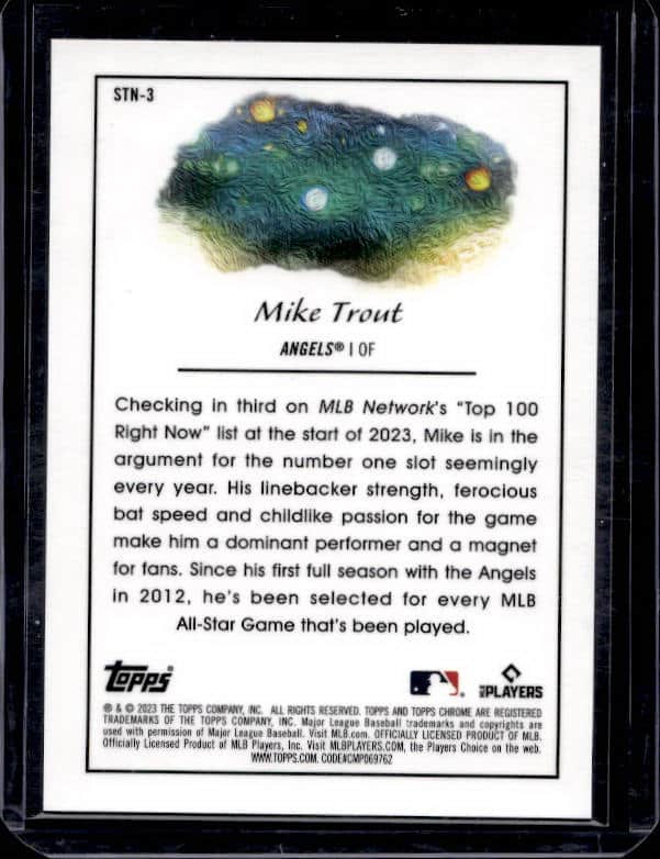 2023 Topps Chrome Mike Trout #STN-3 Cosmic Refractor