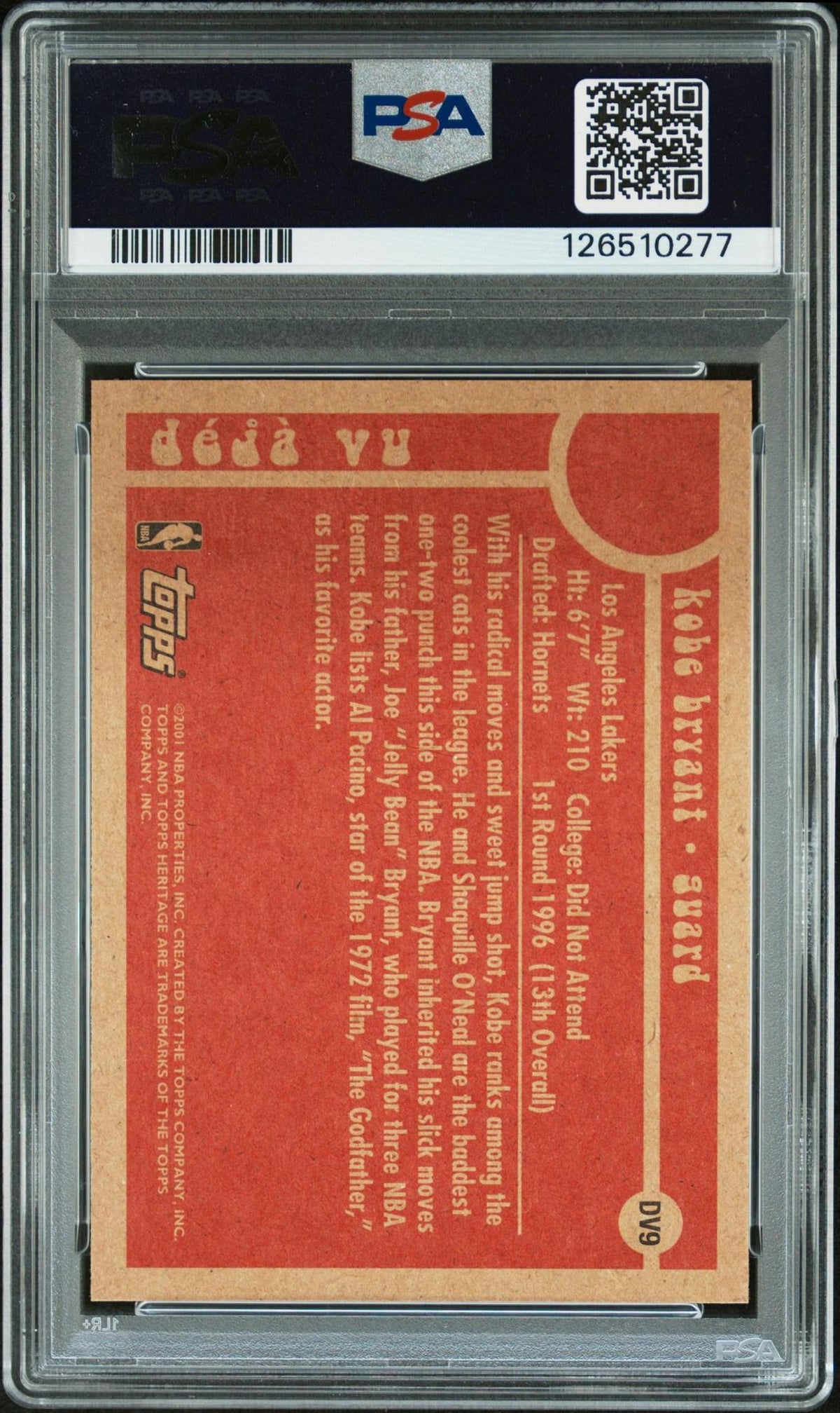 2000 Topps Heritage Deja Vu DV9 Kobe Bryant PSA 10
