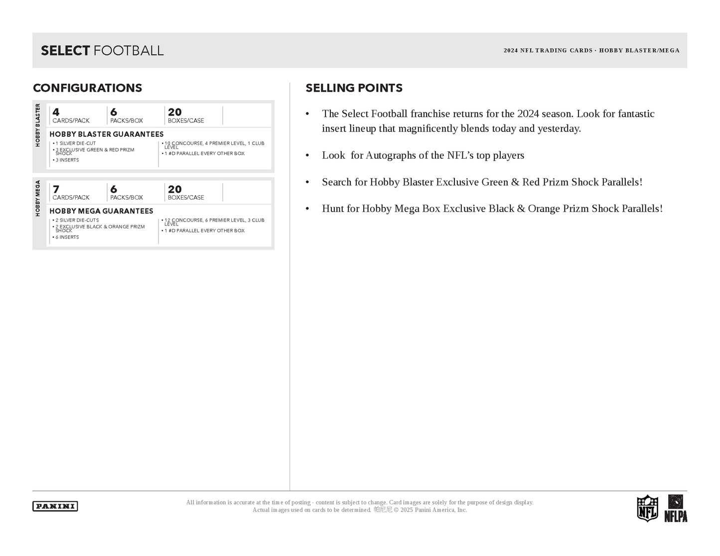 2024 Panini Select Football Hobby Mega Box
