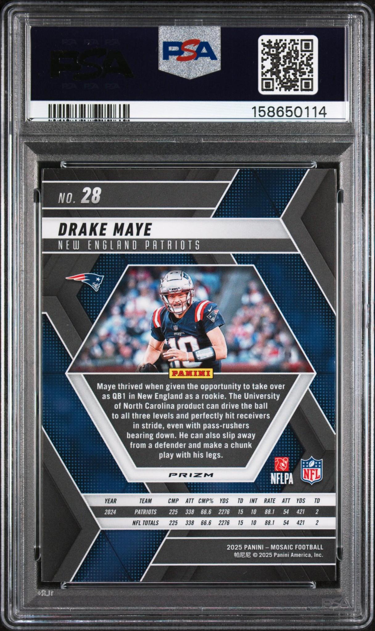 2025 PANINI MOSAIC 28 DRAKE MAYE PINK CAMO PSA 10