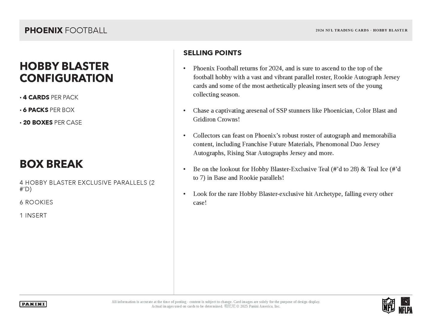 2024 Panini Phoenix Football Hobby Blaster Box