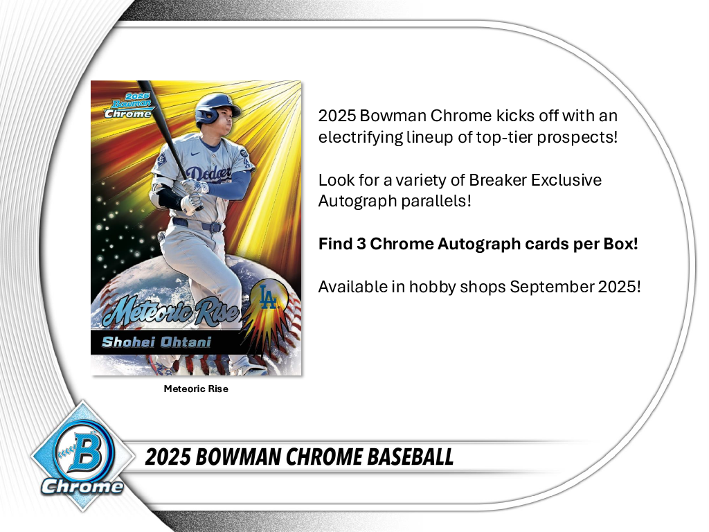 2025 Bowman Chrome Baseball Breakers Delight 6 Box Case