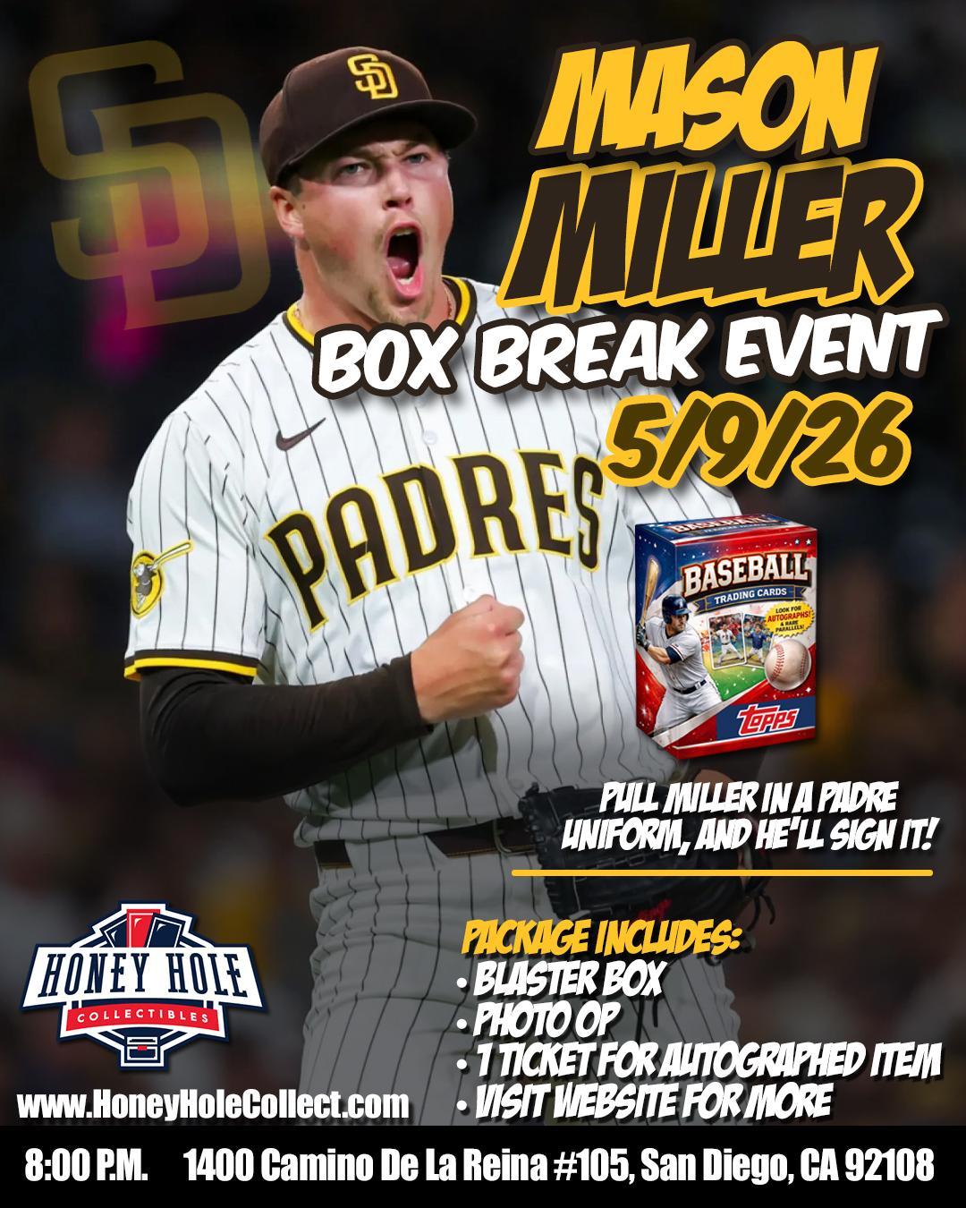 MASON MILLER POST GAME BOX BREAK EVENT – Honey Hole Collectibles