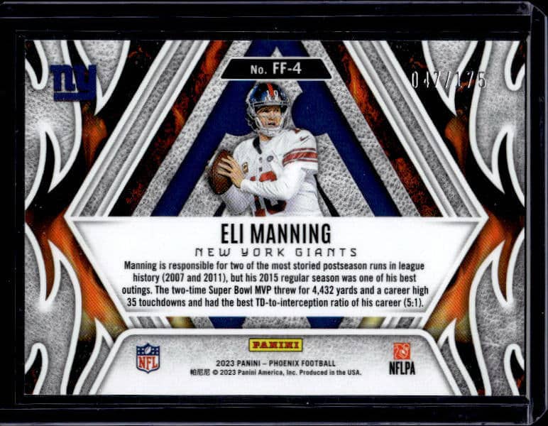 2023 Panini Phoenix Eli Manning #FF-4 Pink /175