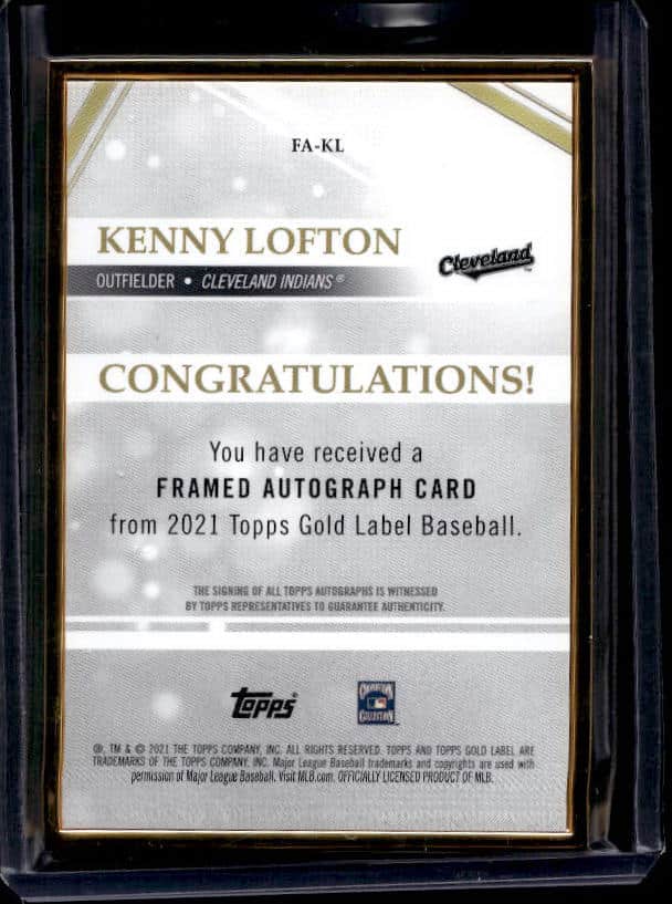 2021 Topps Gold Label Kenny Lofton #FA-KL Autograph /75