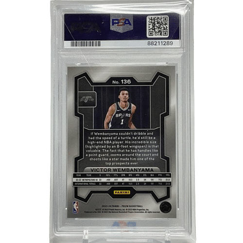 2023/24 Panini Prizm Victor Wembanyama #136 Rookie PSA 10