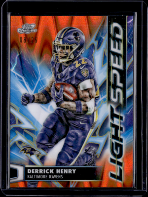 2025 Topps Chrome Cosmic #LS-13 Derrick Henry Light Speed Orange Galactic Refractor #/25