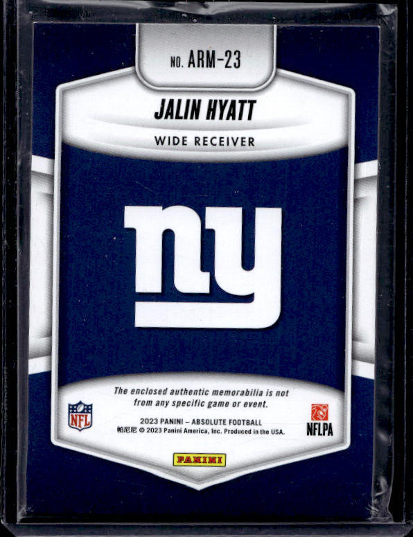 2023 Panini Absolute Jalin Hyatt #ARM-23 Rookie Patch /99