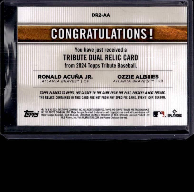 2024 Topps Tribute Ronald Acuna Jr. / Ozzie Albies #DR2-AA Relic /99