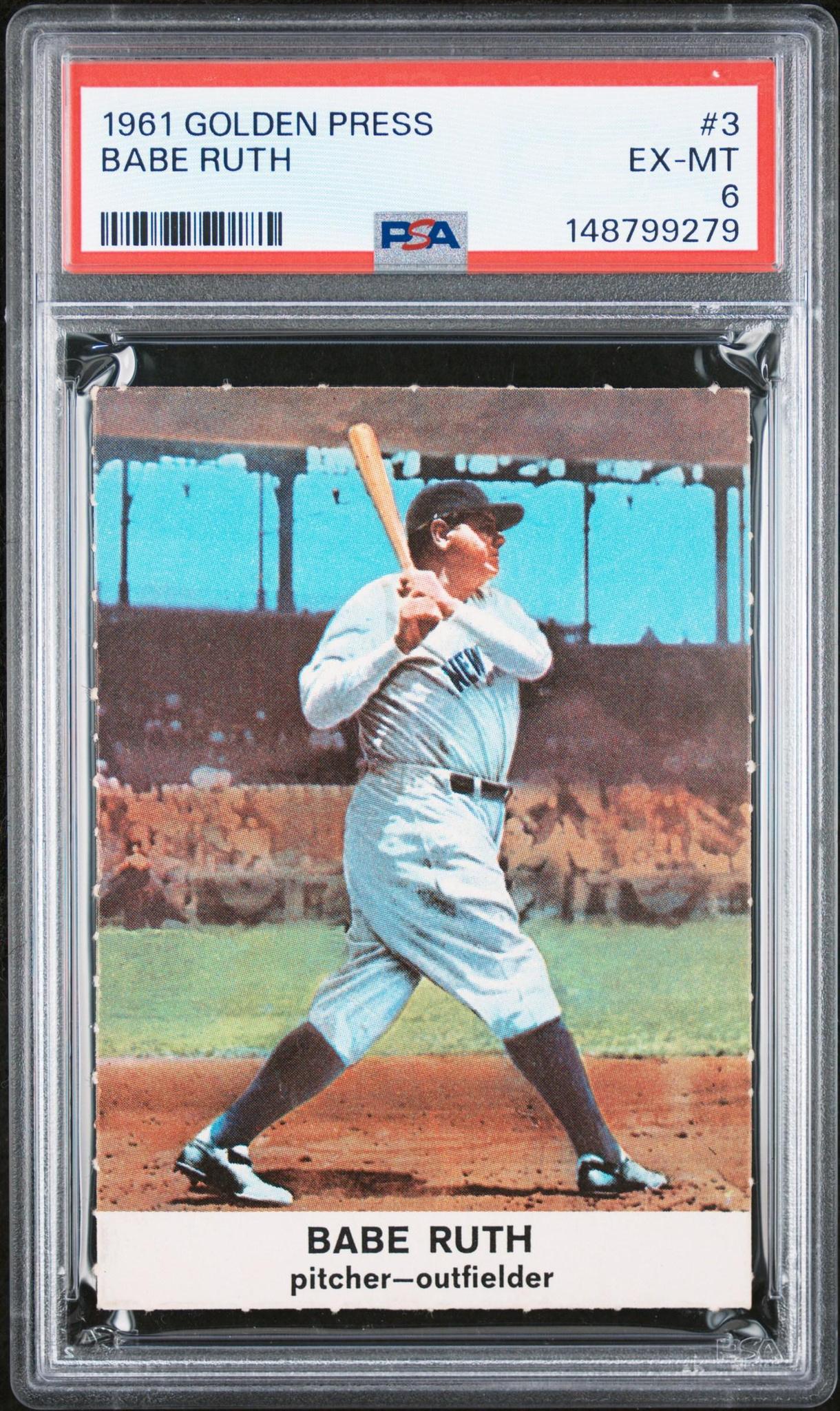 1961 GOLDEN PRESS 3 BABE RUTH PSA 6
