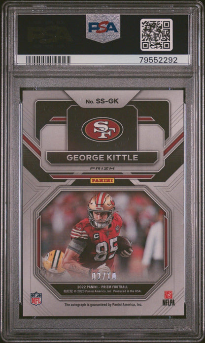 2022 PANINI PRIZM SENSATIONAL SIGNATURES SSGK GEORGE KITTLE NAVY CAMO PSA 10