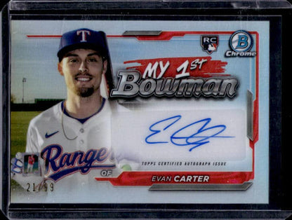 2024 Bowman Chrome Evan Carter #1BA-EC Rookie Autograph /99