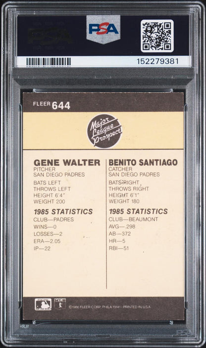 1986 Fleer 644 Major League Pros. Major League Pros. PSA Authentic
