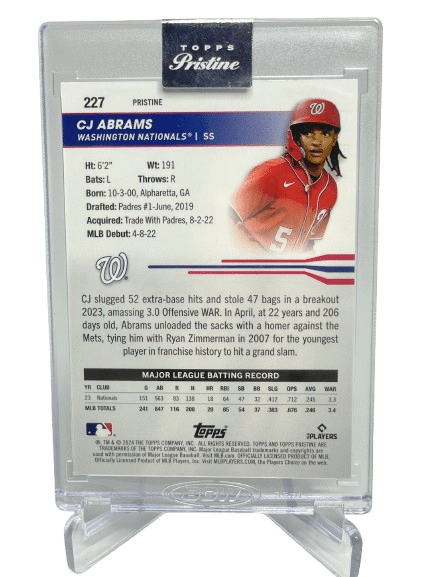 2024 Topps Pristine CJ Abrams #227 Blue Pristine Refractor /75