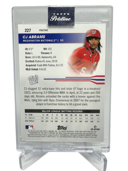 2024 Topps Pristine CJ Abrams #227 Blue Pristine Refractor /75