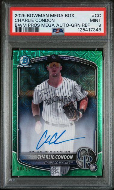 2025 Bowman Mega Box Charlie Condon Green Autograph PSA 9 #CC /99