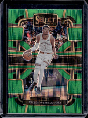 2023/24 Panini Select Victor Wembanyama #87 Rookie Green Shock Prizm