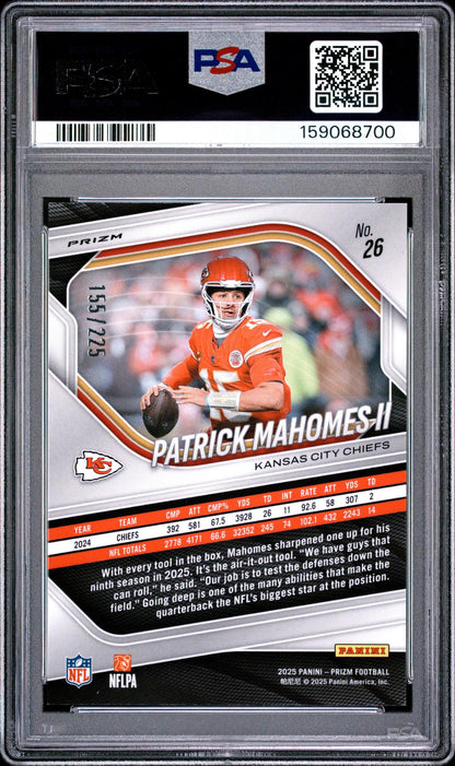 2025 PANINI PRIZM 26 PATRICK MAHOMES II PURPLE ICE