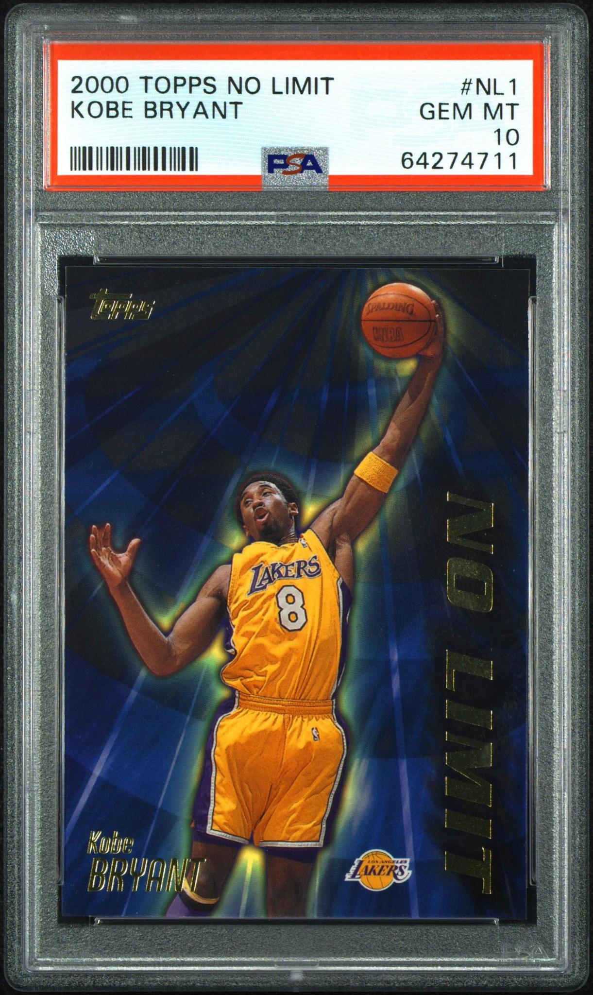 2000 TOPPS NO LIMIT NL1 KOBE BRYANT PSA 10