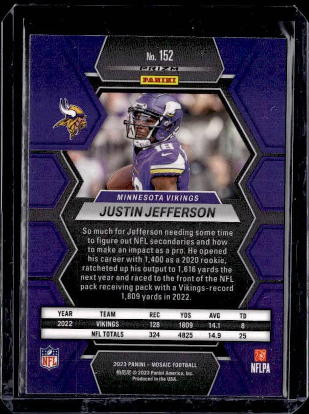 2023 Panini Mosaic Justin Jefferson #152 Silver Prizm