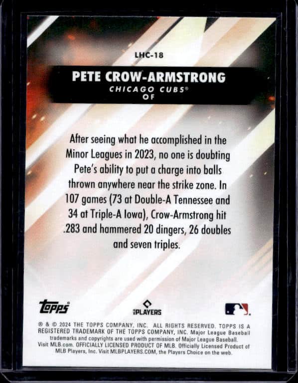2024 Topps Pete Crow-Armstrong #LHC-18 Rookie Let Him Cook /299