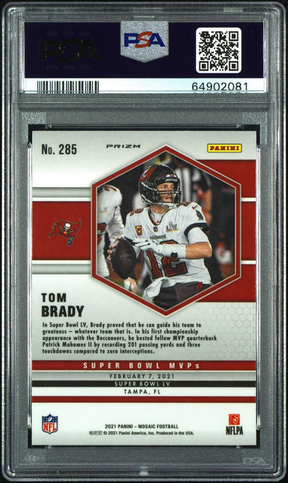 2021 PANINI MOSAIC 285 TOM BRADY GENESIS PSA 10
