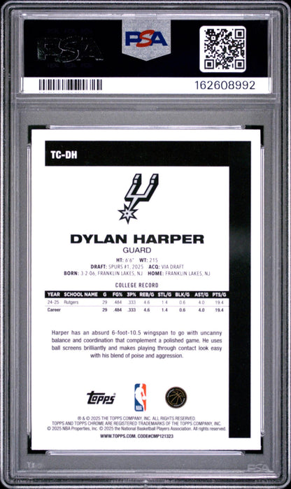 2025 TOPPS SILVER PACK 1980-81 TOPPS CHROME BASKETBALL TC-DH DYLAN HARPER PSA 10