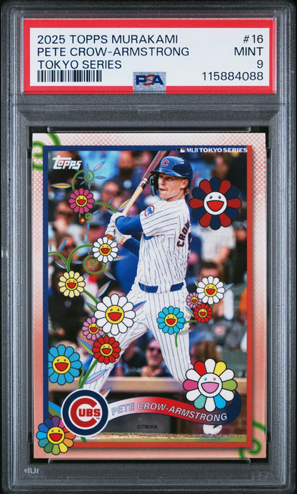2025 Topps MLB World Tour Tokyo Series Takashi Murakami Complex Exclusive #16 Pete Crow-Armstrong PSA 9