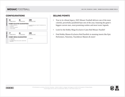 2025 Panini Mosaic Football Hobby Blaster Box