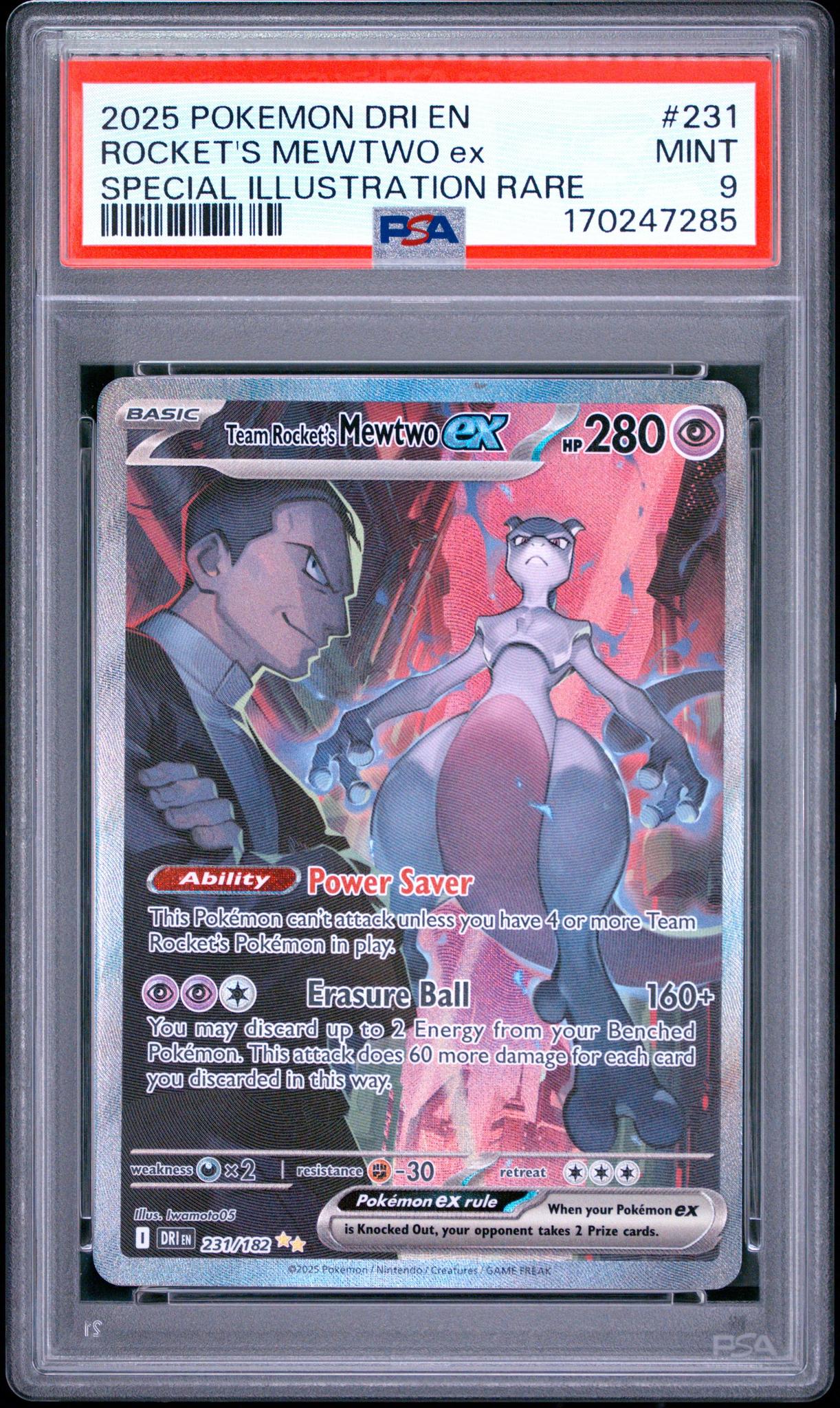 2025 POKEMON DRI EN-DESTINED RIVALS 231 TEAM ROCKET'S MEWTWO EX SPECIAL ILLUSTRATION RARE