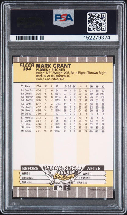 1989 Fleer #304 Mark Grant PSA Authentic