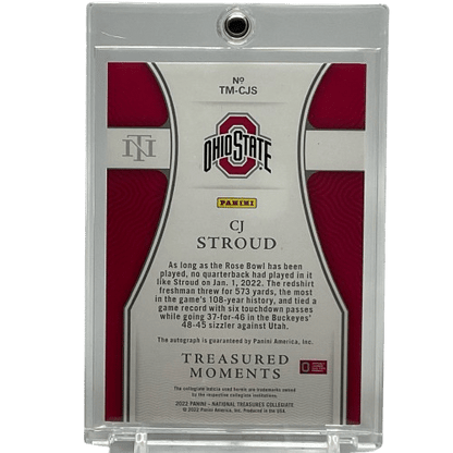 2022 Panini National Treasures Collegiate CJ Stroud #TM-CJS Autograph /99