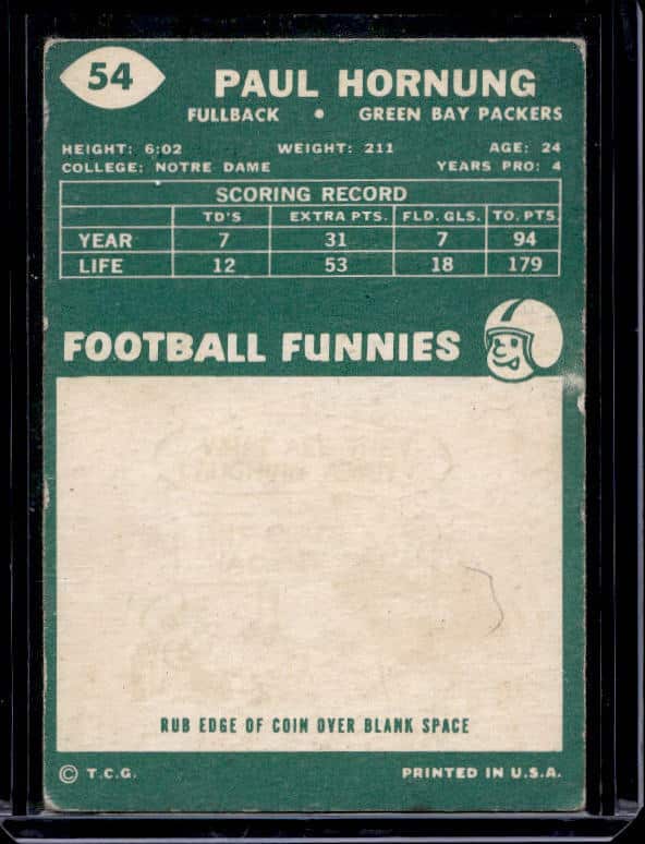 1960 Topps Paul Hornung #54