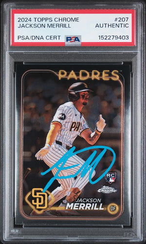 2024 Topps Chrome #207 - Jackson Merrill PSA Authentic