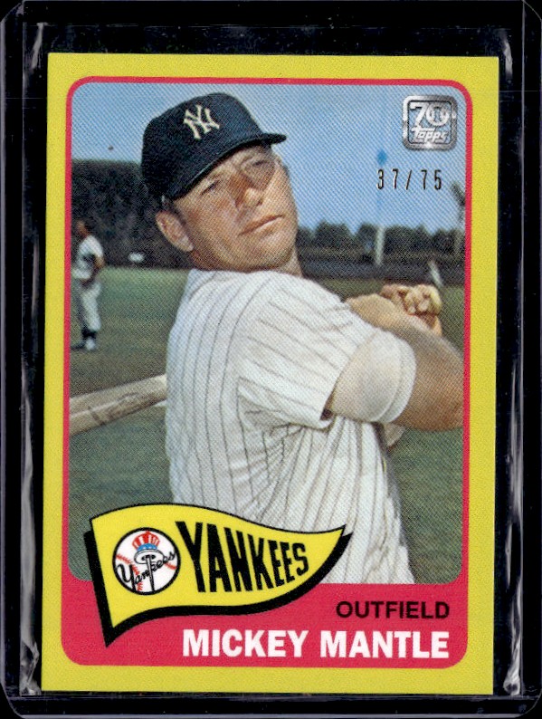2021 Topps x Mickey Mantle #34 Mickey Mantle Yellow #/75