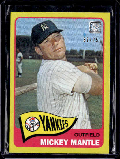 2021 Topps x Mickey Mantle #34 Mickey Mantle Yellow #/75