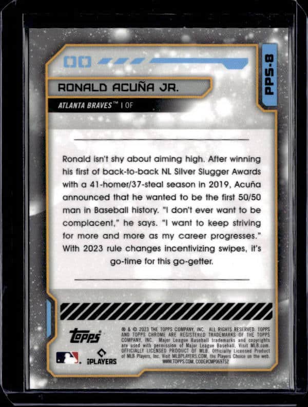 2023 Topps Cosmic Chrome Ronald Acuna Jr. #PPS-8 Planetary Pursuit The Sun