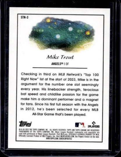 2023 Topps Chrome Mike Trout #STN-3 Cosmic Refractor