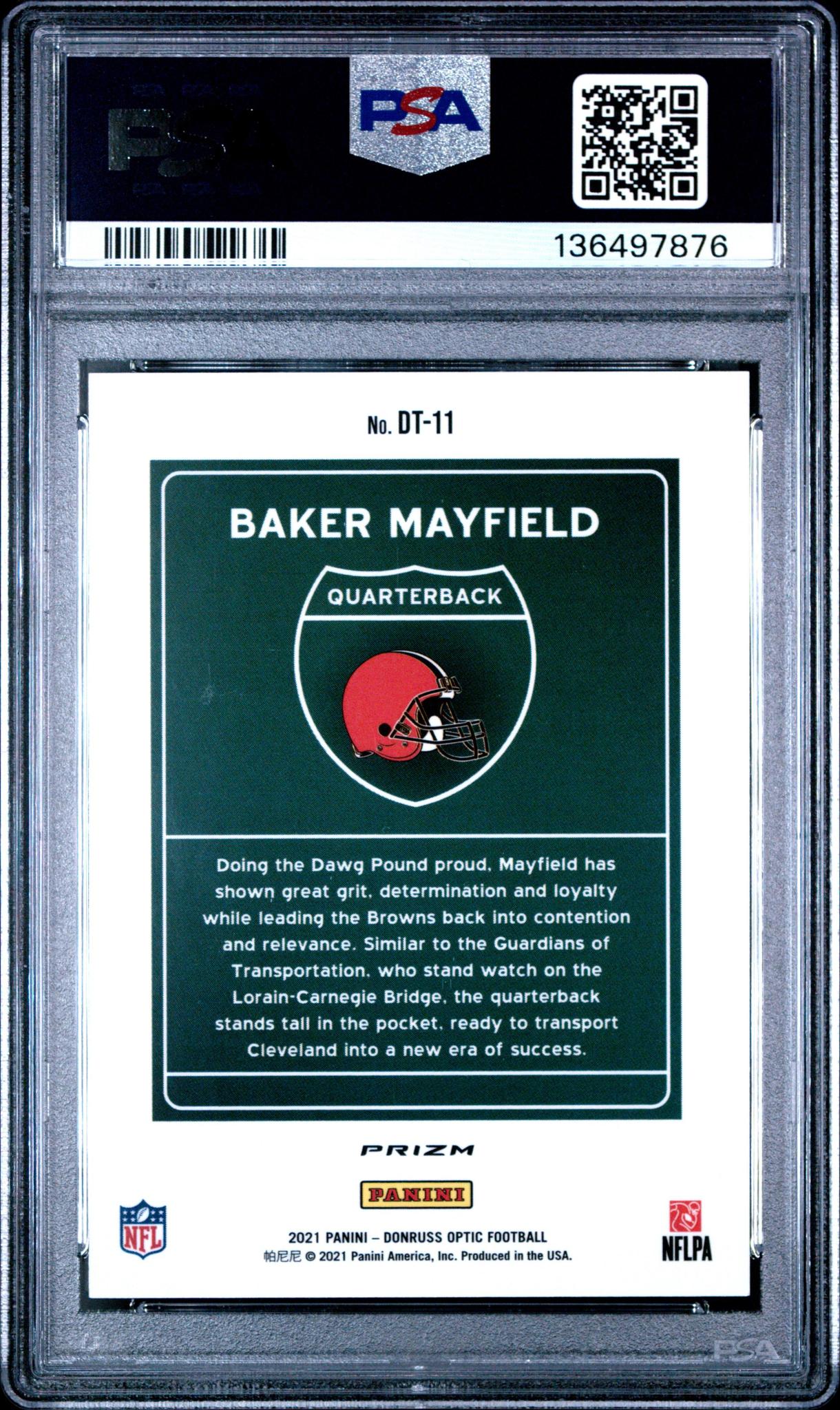 2021 Donruss Optic #DT-11 Baker Mayfield Downtown! PSA 10