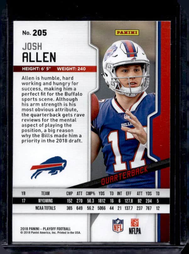 2018 Panini Playoff Josh Allen #205 Rookie