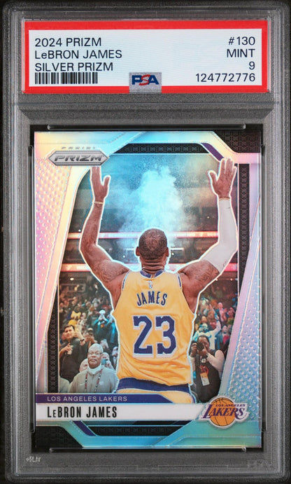 2024-25 Panini Prizm #130 LeBron James Prizms Silver PSA 9