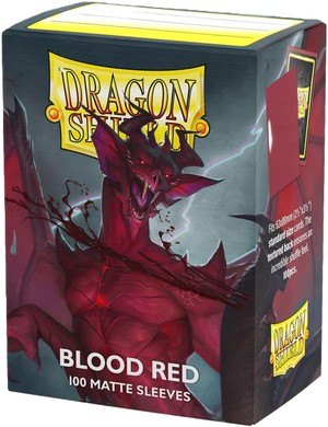 Dragon Shield Matte Blood Red Standard Size Card Sleeves Display Box - 10 Packs