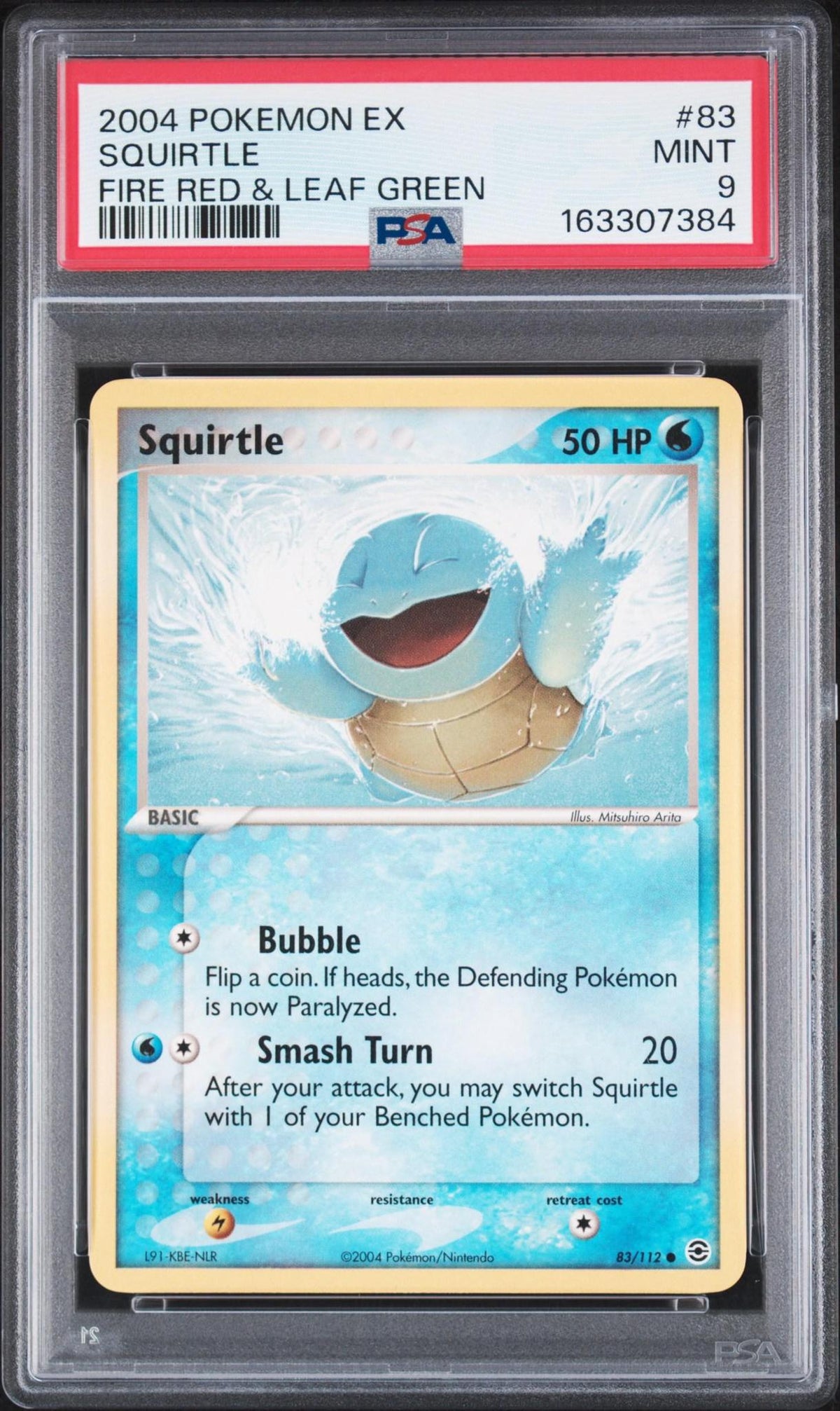 2004 POKEMON EX FIRE RED & LEAF GREEN 83 SQUIRTLE PSA 9