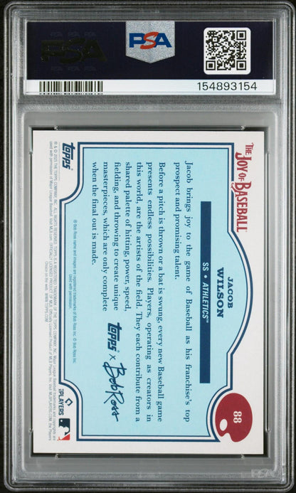 2025 TOPPS X BOB ROSS THE JOY OF BASEBALL 88 JACOB WILSON SAP GREEN PSA 10