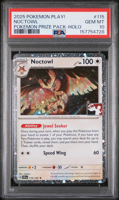 2025 POKEMON PLAY POKEMON PRIZE PACK 115 NOCTOWL HOLO