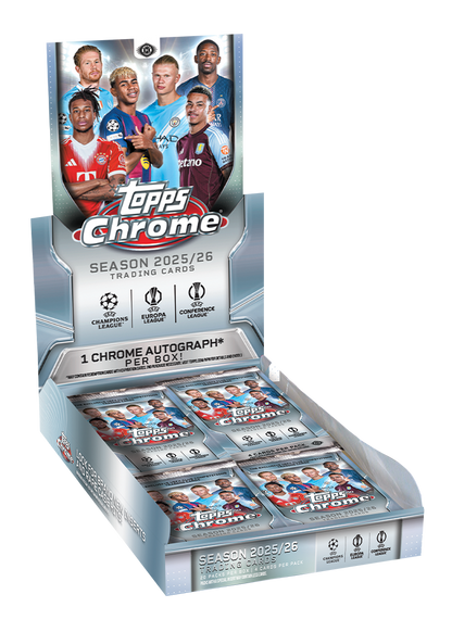 2025/26 Topps UEFA Club Competitions Chrome Soccer Hobby 12 Box Case