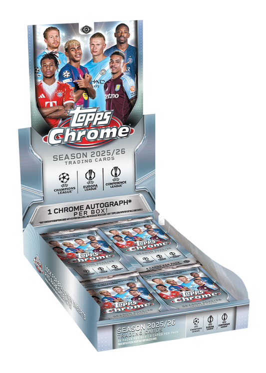 2025/26 Topps UEFA Club Competitions Chrome Soccer Hobby 12 Box Case